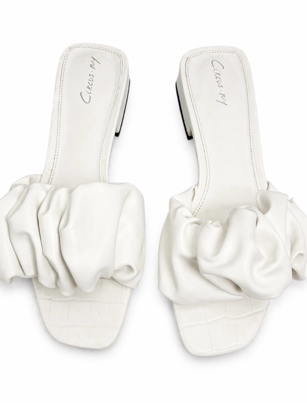 Circus by Sam Edelman White Ruched Slide Mules